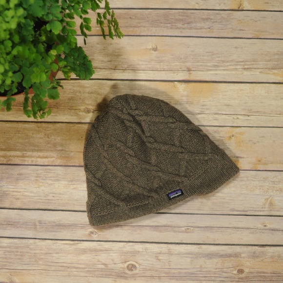 Patagonia Accessories - Patagonia Brown Cable Knit Wool Beanie
